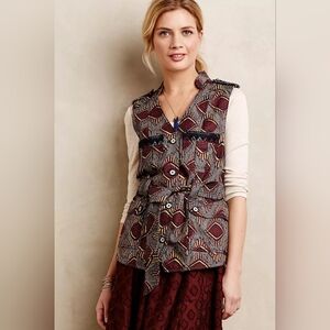 Anthropologie Eleveness Geometric Patterned Vest Medium